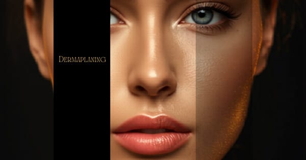 Woman undergoing dermaplaning for smooth, radiant skin.